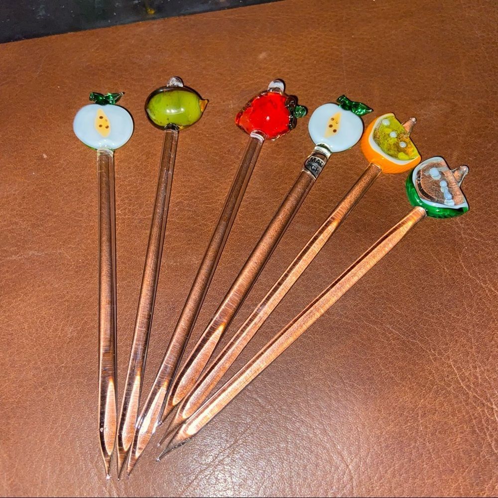 Various Glass drink stirrers and spears 10 Vintage - excellent condition - Picture 2 of 16